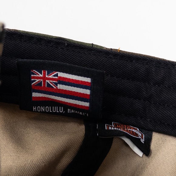 Harley Davidson Honolulu Camo Cap Adjustable Strap Aloha Hawaii Men - Picture 12 of 13